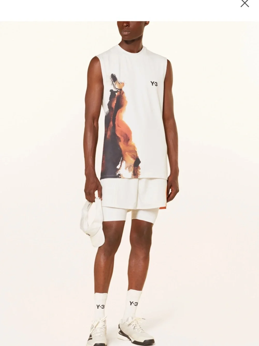 Y-3 Men’s White Sleeveless Graphic Muscle Tee - Picture 2 of 12